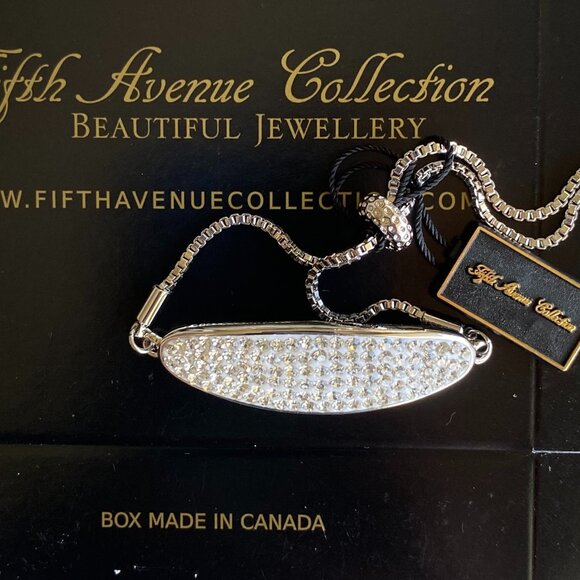 FAC Swarovski Crystal Silver Tone Bolo Bracelet - Picture 1 of 5